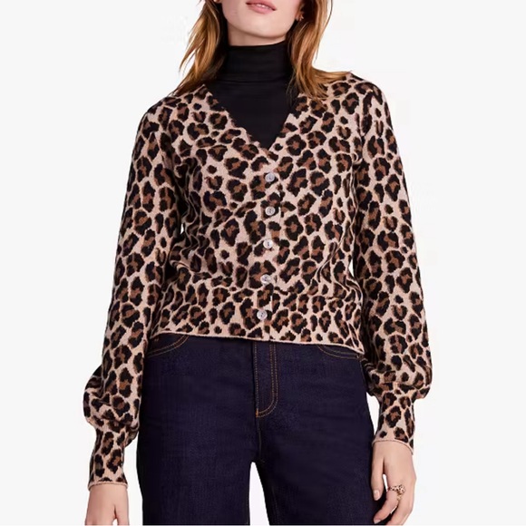 Kate Spade leopard cardigan - Picture 1 of 6